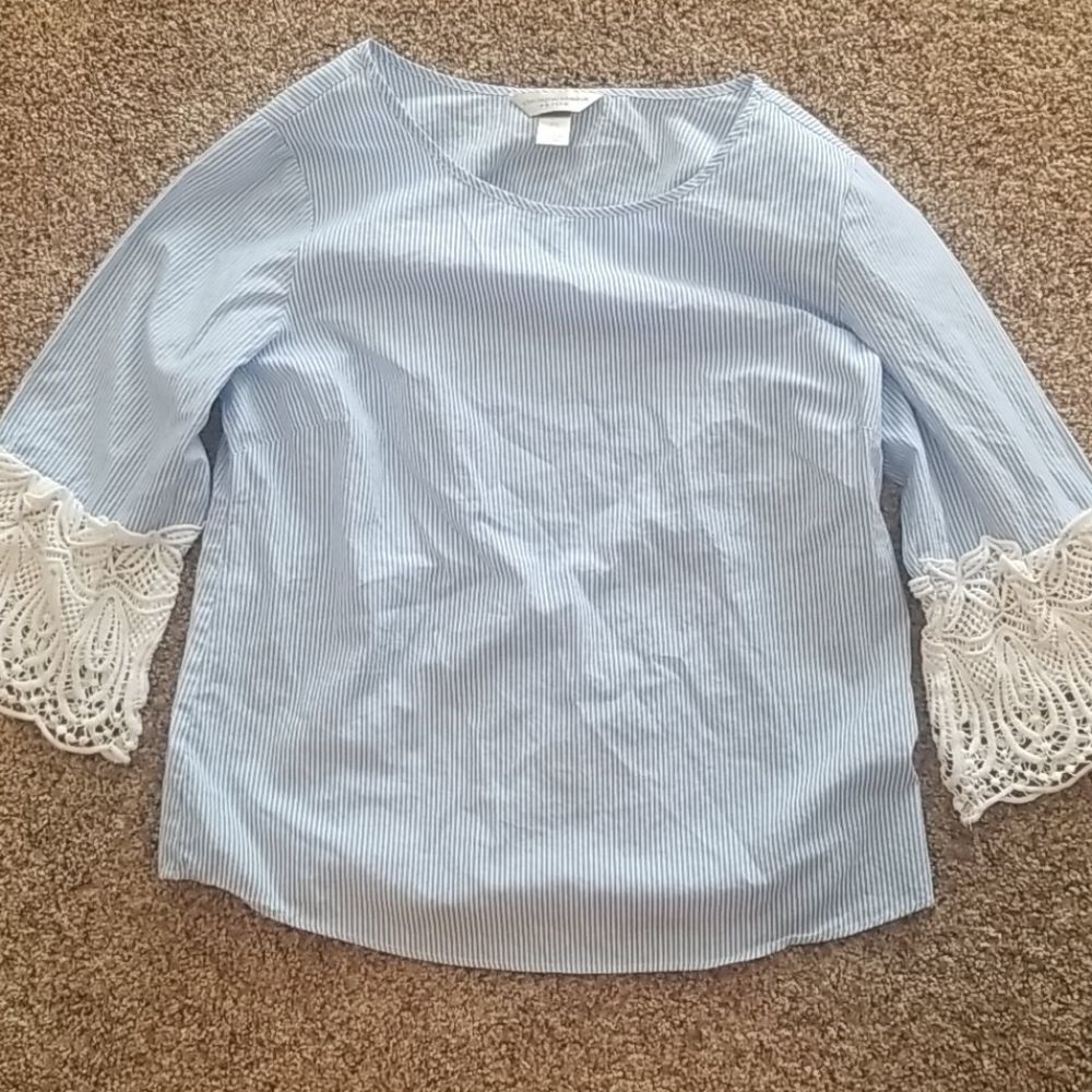 Christopher & Banks striped petite small blouse